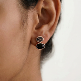 Rose Gold Vermeil Oval Drop Earrings - 925 Silver