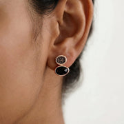 Midnight Oval Drop Earrings