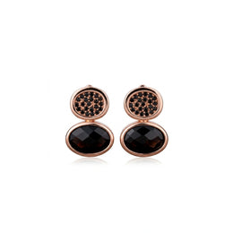 Midnight Oval Drop Earrings