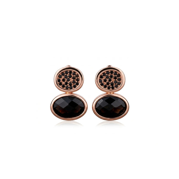 Midnight Oval Drop Earrings