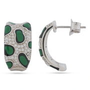 Emerald Mosaic Hoop Earrings