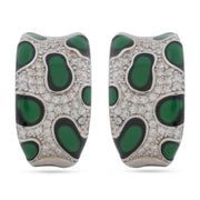 Verdant Jaguar Pavé 925 Sterling Silver Hoop Earrings