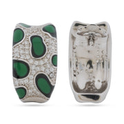 Verdant Jaguar Pavé 925 Sterling Silver Hoop Earrings