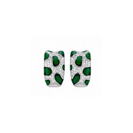 Emerald Mosaic Hoop Earrings