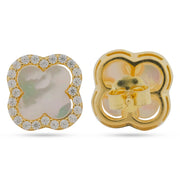 Pearl Clover Halo Studs