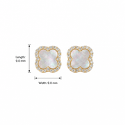 Pearl Clover Halo Studs