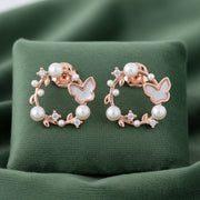 Pearl Butterfly Halo Earrings
