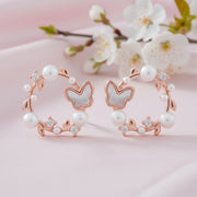 Pearl Butterfly Halo Earrings