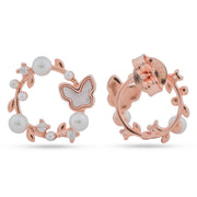 Pearl Butterfly Halo Earrings