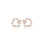 Pearl Butterfly Halo Earrings