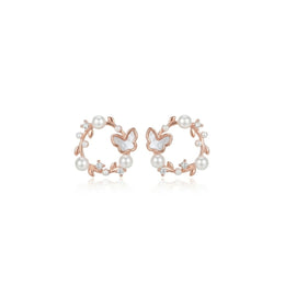 Pearl Butterfly Halo Earrings