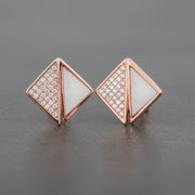Rose Prism Pearl Studs