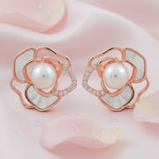 Rose Pearl Blossom Earrings