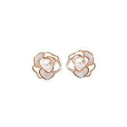 Rose Pearl Blossom Earrings
