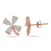 Luminescent Clover Stud Earrings - 925 Sterling Silver Jewellery