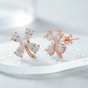 Luminescent Clover Stud Earrings - 925 Sterling Silver Jewellery