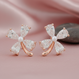 Luminescent Clover Stud Earrings - 925 Sterling Silver Jewellery