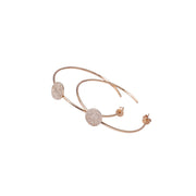 Rose Halo Disc Hoop Earrings