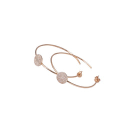 Rose Halo Disc Hoop Earrings