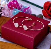 Rose Gold 925 Silver Pave Diamond-Cut Hoop Earrings