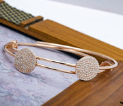 Rose Gold 925 Silver Pave Diamond-Cut Hoop Earrings