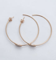 Rose Gold 925 Silver Pave Diamond-Cut Hoop Earrings