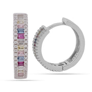 Rainbow Crystal Hoop Earrings