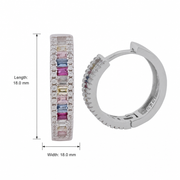 Rainbow Crystal Hoop Earrings
