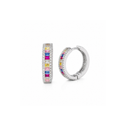 Rainbow Crystal Hoop Earrings