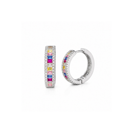 Rainbow Crystal Hoop Earrings