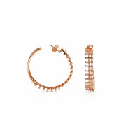 Rose Crystal Bar Hoop Earrings