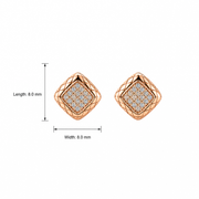 Rose Diamond Quilt Studs