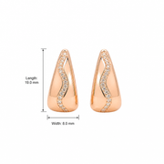Rose Wave Crystal Hoops