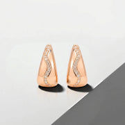 Rose Wave Crystal Hoops