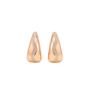 Rose Wave Crystal Hoops