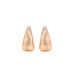 Rose Wave Crystal Hoops
