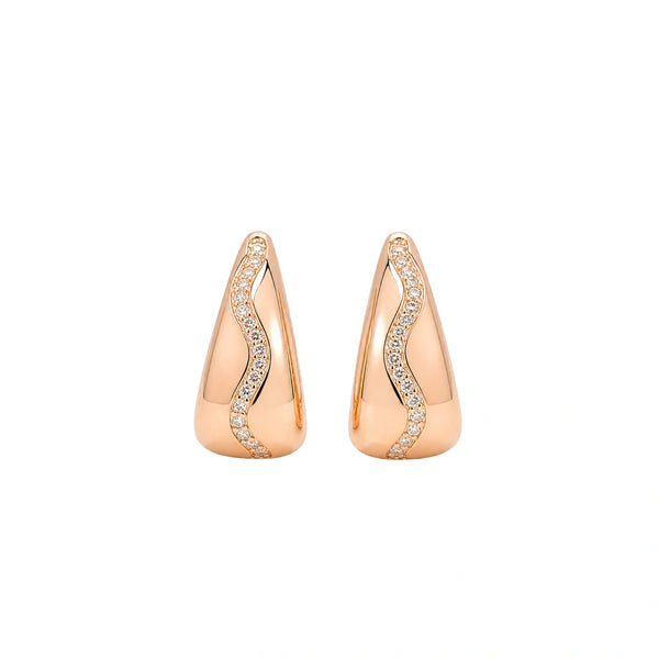 Rose Wave Crystal Hoops