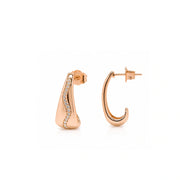 Rose Wave Crystal Hoops