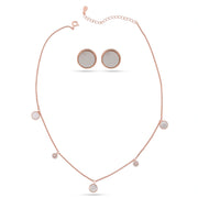 Rose Pearl Charm Necklace Set