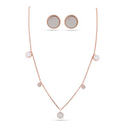 Rose Pearl Charm Necklace Set