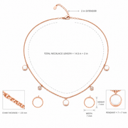 Rose Pearl Charm Necklace Set