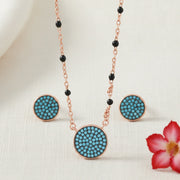Turquoise Halo Mangalsutra Set