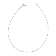 Mixed-Metal Silver and Rose Gold Tone Structured Wire Choker