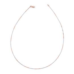 Mixed-Metal Silver and Rose Gold Tone Structured Wire Choker