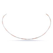 Mixed-Metal Silver and Rose Gold Tone Structured Wire Choker