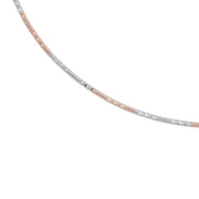Mixed-Metal Silver and Rose Gold Tone Structured Wire Choker