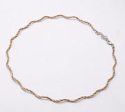 Mixed-Metal Twisted Rope Chain Choker with Rose Gold & Silver Tones