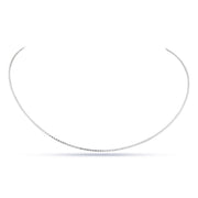 Sleek Silver-Tone Wire Choker Necklace with Adjustable Chain