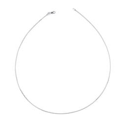 Sleek Silver-Tone Wire Choker Necklace with Adjustable Chain