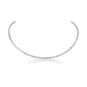 Silver-Tone Twisted Rope Chain Choker Necklace